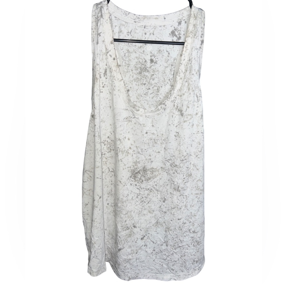 Lululemon Size 10-12 Love Tank Top‎ Cirrus Wash White Opal Raw Linen Rover